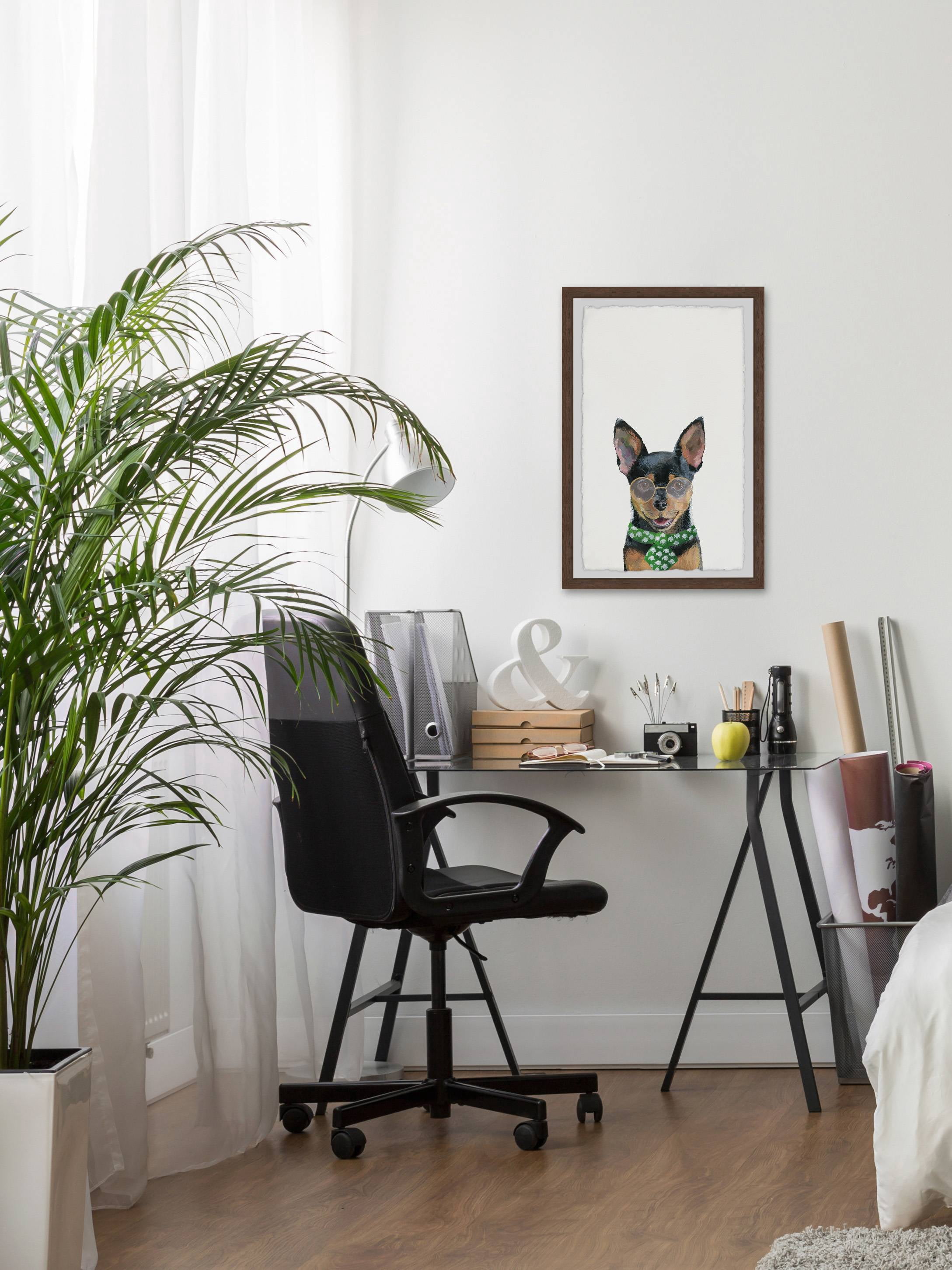 Marmont Hill "Dog with a Green Tie" Framed Painting Print