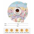 thumbnail image 6 of 13 Inch Round Placemats Set of 6, Easter Non Slip Heat Insulation PP Table Mats, Colorful Wooden Grain Easter Bunny Eggs Farmhouse Flower Washable Place Mats for Kitchen Dining Party Table Decor, 6 of 7