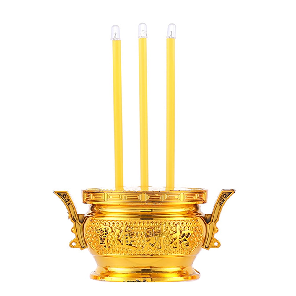 Ceramic Buddhist Incense Cones Burner Backflow Censer Candleholder Yellow 