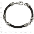 thumbnail image 5 of Chisel Stainless Steel Polished Black IP-plated Cable Bracelet - 9", 5 of 7