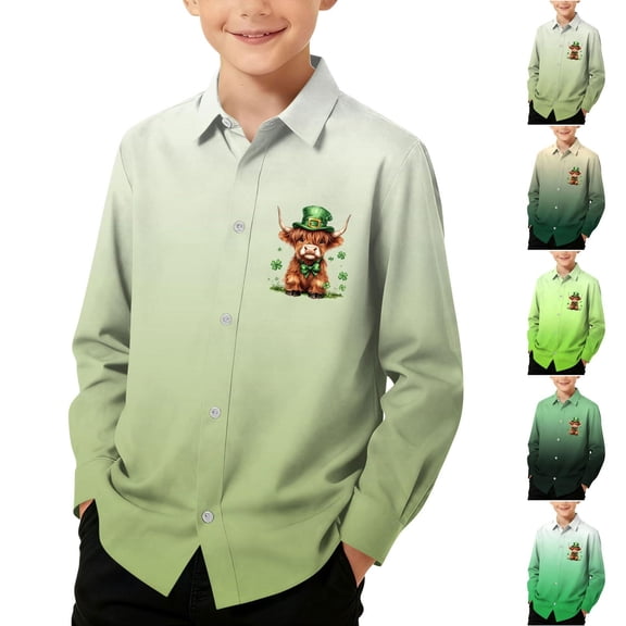 Bixock Toddler Boys and Girls Tops,Kids Long Sleeve Tops Graphic Print Collared Shirt for Boys Girls Age 3-16 Tops
