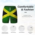 thumbnail image 3 of Mens Swim Trunks Jamaican Flag Quick Dry Board Shorts with Compression Liner, 3 of 6