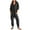 Black, variant on Women's Onesie Jumpsuits Long Sleeve V Neck Rompers Baggy Overalls Pajamas Long Wide Leg Pants Jumpers with Pocket Navy