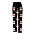 thumbnail image 6 of Roncen Women's Christmas Print Casual Pants - Loose Fit Straight Leg Trousers with Fashionable Tie Detail & Festive Design, 6 of 6