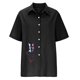 thumbnail image 3 of Gibobby Casual Playera de Manga Corta para Mujer Algodón Casual Suelto Personalidad Impreso Solapa Botón Manga Corta(Negro,M), 3 of 4