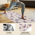 thumbnail image 4 of Beige Butterfly Pattern Hot Yoga Mat Towel Non Slip for Hot Yoga - Quick-Drying Yoga Mat Cover with 4 Corner Pockets with Travel Bag - Hot Yoga Towel Non Slip Grip Moisture Wicking Sweat 70"x26", 4 of 6