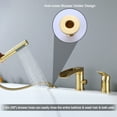 thumbnail image 3 of Luxury 360 Degree Rotatable Roman Tub with Hand Shower Trim, Brushed Gold, Deck Mounted Waterfall Bathtub Faucet, Brushed Gold(with cUPC Certificated), 3 of 5