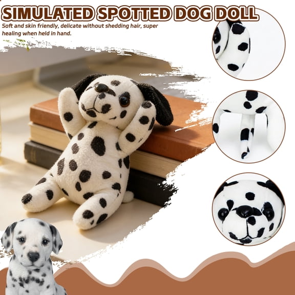 Knisume Stuffed Animals Dalmatian - Spotted Puppy Design, Cute Plushies for Office Decor, Dog Toys for Aggressive Chewers Safe Plush, Gift for Dog Lovers,White
