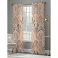 thumbnail image 4 of Boho Sheer Curtains 96 Inch Long 2 Panels, Vintage Ocean Shell Abstract Style Ethnic Light Filtering Rod Pocket Semi Sheer Curtains, Sheer Voile Drapes for Living Room Bedroom, 52"x96", 4 of 5