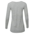 thumbnail image 3 of A2Y Women's Basic Solid Soft Cotton Long Sleeve V-neck Top T-shirt Heather Grey M, 3 of 6