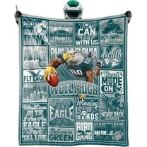 Blanket Football Fan Gifts for Men Women Football Style Throw Blanket Flannel Super Cozy Soft Living Room 60" x 50".