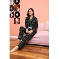 thumbnail image 5 of ebukurty Women's Pajama Sets 2 Piece Black V-neck Soft Long Sleeve Sleepwear, Sizes M-XL, 5 of 6
