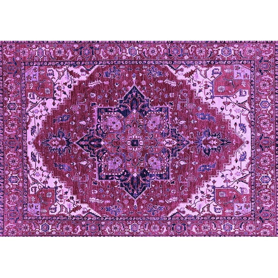 Ahgly Company Indoor Rectangle Persian Purple Traditional Area Rugs, 7' x 9'