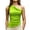 Green, variant on Noric Women's One Shoulder Sleeveless Ruched Tank Tops Slim Fit Asymmetrical Hem Casual Trendy Basic Summer Layering Tops