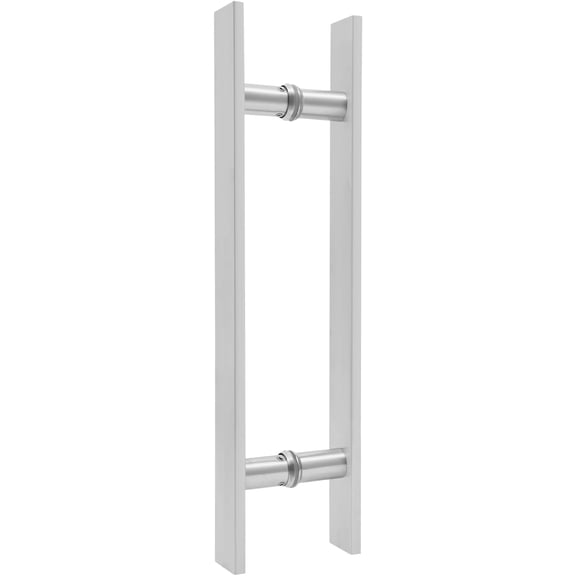 17.52in Push Pull Door Handle, Stainless Steel Double Sided H Shape Sliding Door Handle for Home Office Commercial (Brushed Silver)
