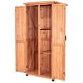 thumbnail image 5 of Leisure Season Farmhouse Wood Vertical Storage Shed in Medium Brown, 5 of 6