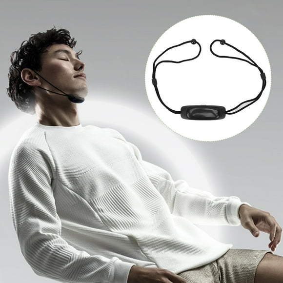 Electric Relieve Snoring Device, Adjust Breathing Rhythm Deep Sleep Stainless Steel Smart Throat Snore Device for Relieving Snoring