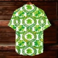 thumbnail image 6 of PNTUTB Men's St. Patrick's Day Fashion Print Collared Button Down Short Sleeve Casual Loose Comfort Blouse, 6 of 6
