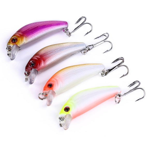 HENGJIA Minnow Bass Fishing Lures, Jerkbait Lure Set Hard Baits Deep Diving Crankbait for Catfish Walleye Trout Fishing Bait 4Pcs/kit