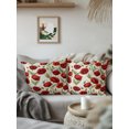 thumbnail image 2 of Outdoor Pillows Waterproof, Spring Floral Bedding Throw Pillows with Insert for Couch Sofa Bed, Red Poppy Green Leaves Botanical 18x18 Inch Pillowcases Decorative Camping Patio Pillow Set of 1, 2 of 7