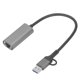 thumbnail image 1 of USB to Ethernet adapter Type C RJ45 1000 Mbps aluminum alloy plug and play USB 3.0 hub for laptop computer phone RJ45 1000 Mbps, 1 of 5