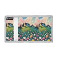 thumbnail image 2 of JIALIOU Nylon Trifold Card Wallet with ID Window Zipper Pocket for Men Women Teen Hillside with Wildflowers and Houses, 2 of 7