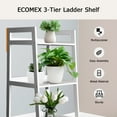 thumbnail image 4 of Fionafurn 3-Tier Ladder Shelf, Pine Plant Stand for Living room Balcony,Leaning Bookshelf,29" White, 4 of 9