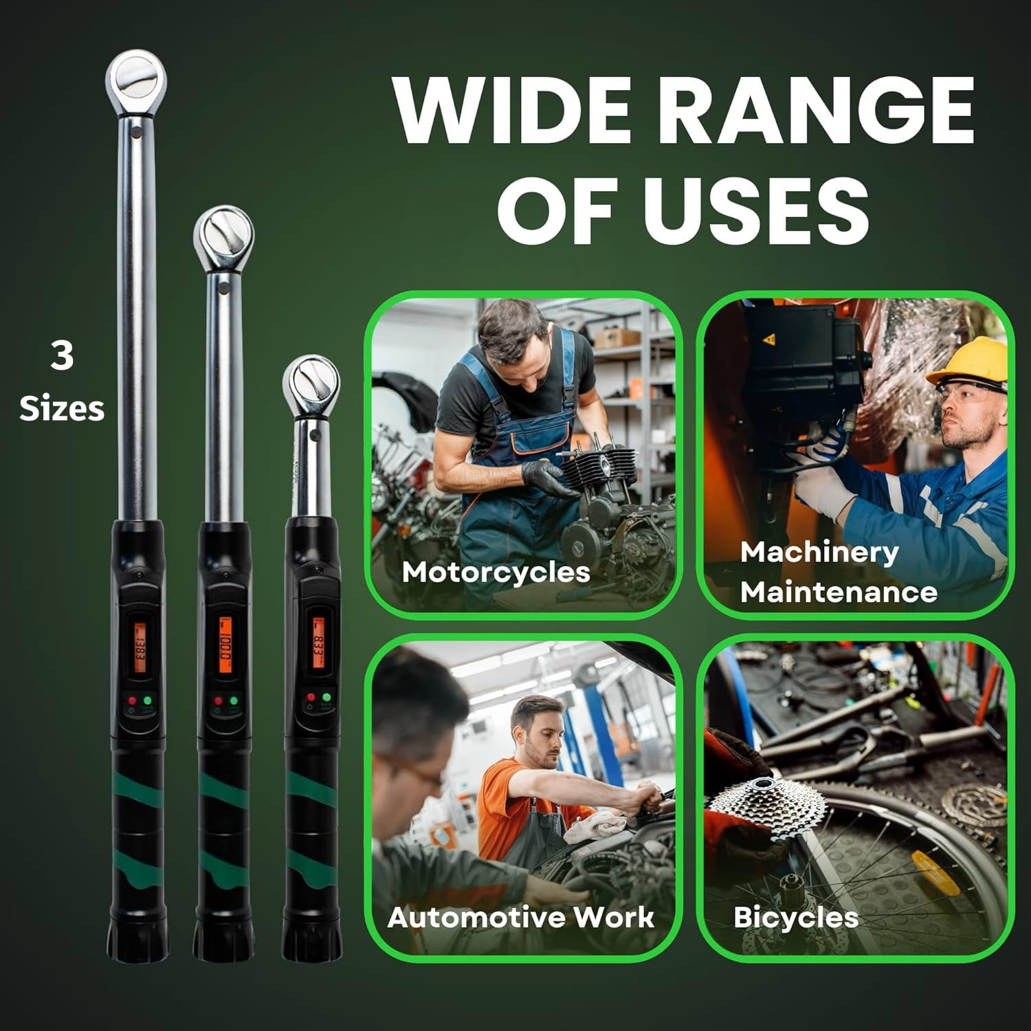eTORK - Click-Style Torque Wrench | 3/8 Torque Wrench | 250 Inch Pounds Torque Wrench | Auto Torque Wrench | Electronic Scale Torque Wrench 3/8 Drive | Range: 25-250 in.-lb./3-28 N.m
