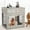 L Gray, variant on Indoor Dog Crate Table with Cushion - Wooden Dog Kennel Furniture, 2 Drawers and 3 Doors, Rustic Grey 31.5x23.6x32 in