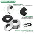 thumbnail image 2 of 60-Pack EPDM Bonded Sealing Rubber Washers, 304 Stainless Steel #12 x 1/2" OD Neoprene Rubber Washer Gasket, 2 of 7