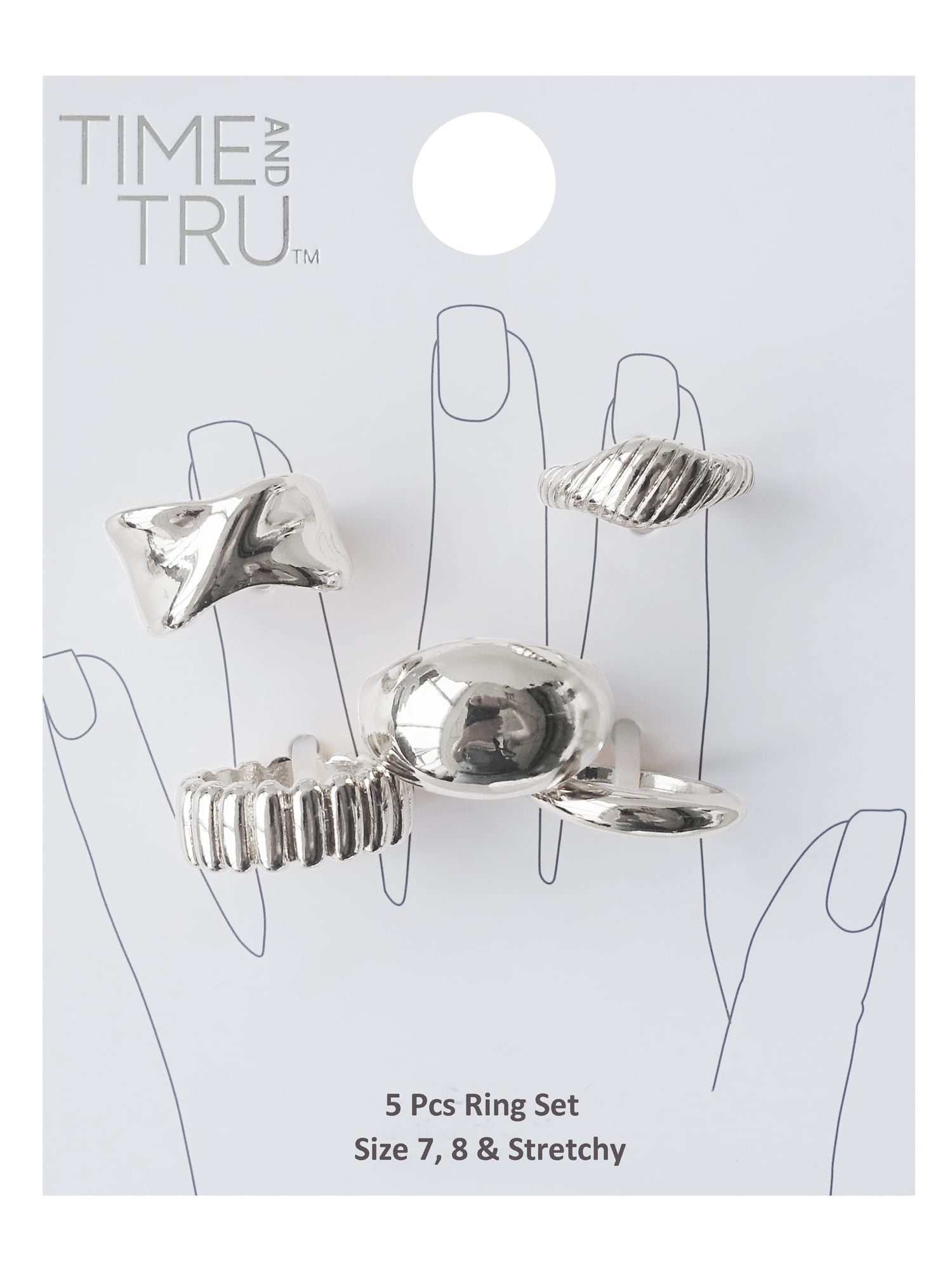 Time and Tru Women's Gold Plated Metal Ring Set