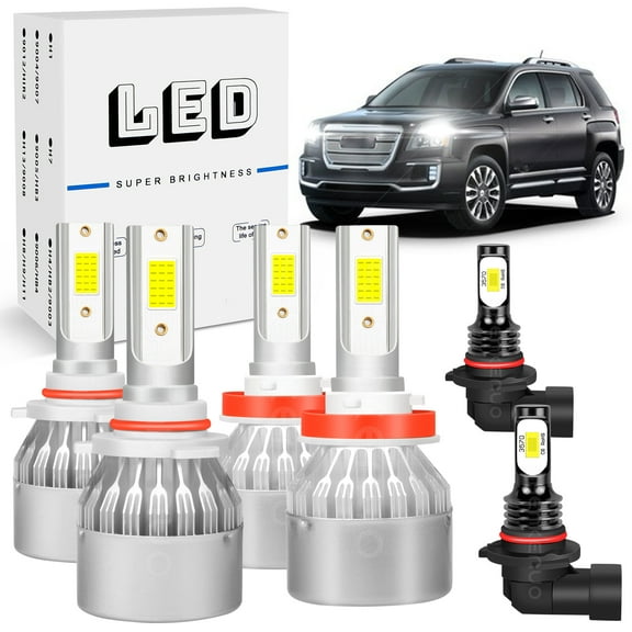 LED Headlights High Low Beam  Fog Light Bulbs for GMC Terrain 2010-2015