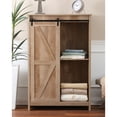 thumbnail image 2 of LuxenHome Farmhouse Rustic 1-Sliding Door Manufactured Wood Tall Cabinet, 2 of 9
