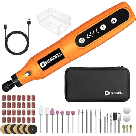 

HARDELL Mini Cordless Rotary Tool Kit 5-Speed and USB Charging with 61 Accessories Multi-Purpose 3.7V Power Rotary Tool