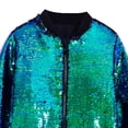 thumbnail image 5 of Xdegoge Boys Girls Sparkly Sequin Jacket Long Sleeve Zipper Bomber Outerwear Shiny Glitter Party Ribbed Collar Cuffs Dance Performance Holiday Casual Coat, 5 of 5