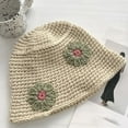 thumbnail image 4 of CoCopeaunts Women Bucket Hat Knitted Thick Fisherman Hat Winter Fashion Cute Outdoor Warm Handmade Hook Flower Ladies Bucket Cap, 4 of 8