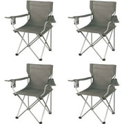 Ozark Trail Classic Folding Camp Chairs, with Mesh Cup Holder,Set of 4, 32.10 x 19.10 x 32.10 Inches