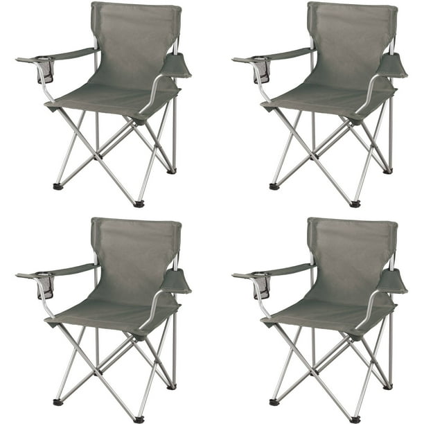Ozark Trail Classic Folding Camp Chairs With Mesh Cup Holder Set Of 4 Walmart Com Walmart Com