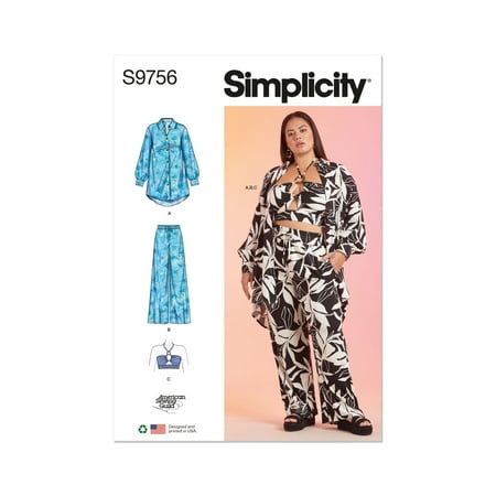 Simplicity Sewing Pattern 9756 Tops, Skirts, Trousers BB (20W-22W-24W-26W-28W)