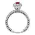 thumbnail image 2 of 14K White Gold Enhanced Genuine Ruby Round 5mm Engagement Ring Diamond Accents, size 10, 2 of 3