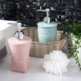 thumbnail image 2 of Large-capacity Bottle Bathroom Shampoo Bottle Body Soap Bottle Smooth Liquid Soap Dispenser Bottle Empty Pink Square, 2 of 11