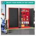 thumbnail image 2 of 6 Tier Garage Storage Cabinet with 5 Adjustable Shelves,Metal Storage Cabinet with Lock,Red Black Metal Cabinet with Locking Doors,Steel Locker,71" Lockable Storage Cabinets for Home,Office,Garage, 2 of 8