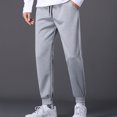 thumbnail image 5 of Sweatpants for Men Elastic Waist Drawstring Straight Pants Casual Athletic Workout Trousers with Pockets, 5 of 9