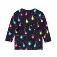 thumbnail image 4 of YUNAFFT Girls Christmas Print Casual 3/4 Sleeve Round-Neck Blouses & Shirts Cotton-Like Comfort Fit Elastic 4-14Y, 4 of 7