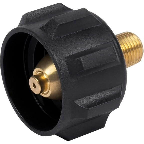 Propane Gas Fitting for Regulator and Hose, QCC x 1/4" Male NPT, Excess Flow, Solid Brass