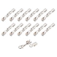 thumbnail image 1 of Unique Bargains 20 Ensembles Embouts de Cordon Rabattables 4,5 mm avec Fermoirs à Griffes de Homard, Embouts à Sertir pour Terminateur, Blanc Argenté, 1 of 7