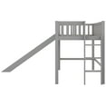thumbnail image 3 of Hassch Twin Size Low Loft Bed with Ladder and Slide, Gray, 3 of 10