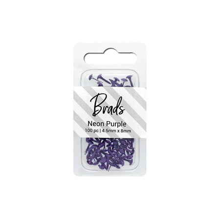 

Brads 4.5mm x 8mm 100pc Solid Neon Purple