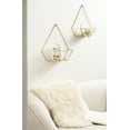 thumbnail image 5 of Kate and Laurel Prouve Decorative Geometric Multi-use Metal Wall Display Shelves, Gold, 2 piece set, 5 of 7