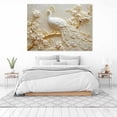 thumbnail image 3 of Mudket Canvas Wall Art Framed Ready to Hang White Peacock Pearl Plum Blossom Floral Print, Animal Floral Wall Decor Canvas Artwork for Living Room Bedroom Office Wall Pictures - 12"L x 8"W, 3 of 10